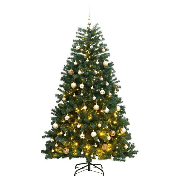 vidaXL &Aacute;rvore Natal artificial articulada c/ 300 luzes LED+bolas 180cm