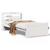 vidaXL Estrutura cama c/ cabeceira 75x190 cm pinho maci&ccedil;o