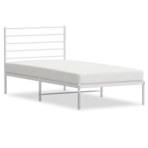 vidaXL Estrutura de cama com cabeceira 100x200 cm metal branco