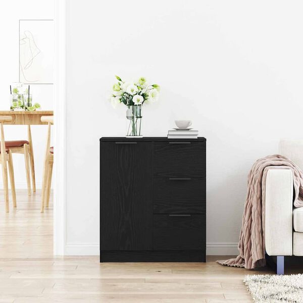 vidaXL Buffet Carvalho Preto 60 x 30 x 70 cm Madeira processada