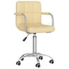 vidaXL Cadeira de jantar girat&oacute;ria couro artificial cor creme