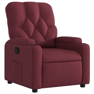 vidaXL Poltrona reclin&aacute;vel tecido vermelho tinto