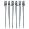 vidaXL Estacas de enterrar 6 pcs 8x8x91 cm a&ccedil;o galvanizado prateado
