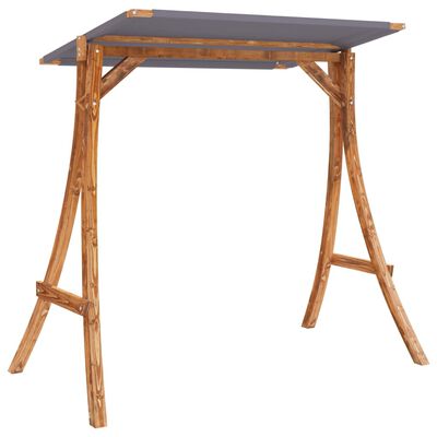 vidaXL Cadeira baloiço c/ almofadão e toldo madeira de abeto maciça