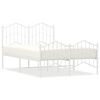 vidaXL Estrutura de cama com cabeceira e p&eacute;s 120x190 cm metal branco