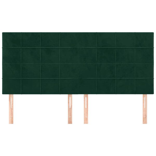 vidaXL Cabeceira Verde Escuro 180x5x118/128 cm Veludo