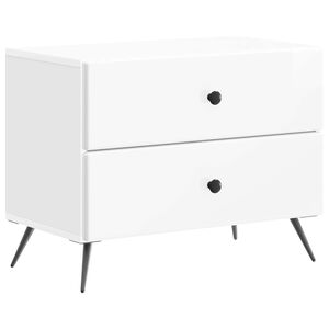 vidaXL Arm&aacute;rio de Cabeceira Branco Brilhante 62 x 34,5 x 47,5 cm