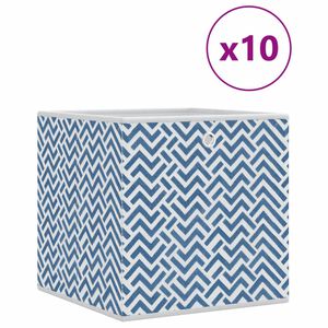 vidaXL Caixas de arruma&ccedil;&atilde;o dobr&aacute;veis 10 pcs 32x32x32 cm TNT azul
