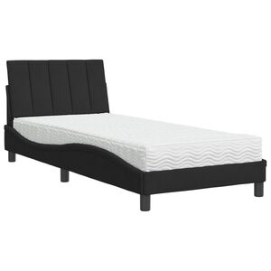 vidaXL Cama com colch&atilde;o Hanko 90x200 cm veludo preto