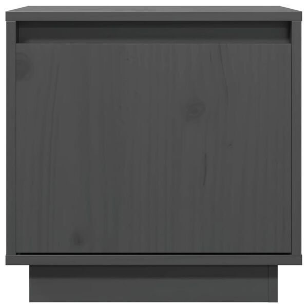 vidaXL Mesa de cabeceira 40x30x40 cm madeira de pinho maci&ccedil;a cinza