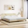 vidaXL Cama com colch&atilde;o Dover 200x200 cm tecido cor creme
