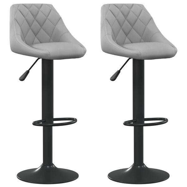 vidaXL Bancos de bar 2 pcs veludo cinzento-claro