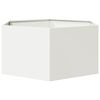 vidaXL Vaso/floreira de jardim hexagonal 104x90x45 cm a&ccedil;o branco