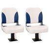 vidaXL Conjunto de 2 assento barco dobr&aacute;vel 41x36x48 cm azul e branco
