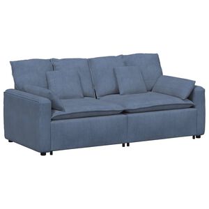 vidaXL Sof&aacute; modular com almofadas azul