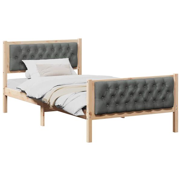 vidaXL Estrutura da Cama com cabeceira Cinza Escuro 100 x 200 cm