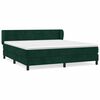 vidaXL Cama com molas/colch&atilde;o 160x200 cm veludo verde-escuro