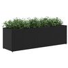 vidaXL Floreira de jardim com 3 vasos 2pcs 105x30x32 cm vime PE preto
