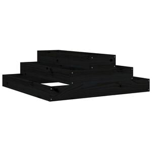 vidaXL Vaso/floreira 80x80x27 cm pinho maci&ccedil;o preto