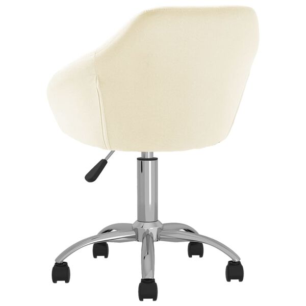 vidaXL Cadeira de jantar girat&oacute;ria tecido cor creme
