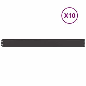 vidaXL Orlas de relvado 10 pcs preto 10x103 cm a&ccedil;o laminado a frio
