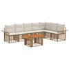 vidaXL Conjunto de Sof&aacute; de Jardim 8 unid. Natural e Branco Creme