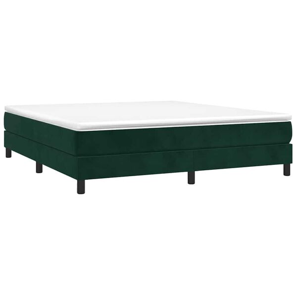 vidaXL Cama com molas/colch&atilde;o 180x200 cm veludo verde-escuro