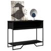 vidaXL Mesa consola 100x35x74,5 cm derivados de madeira preto