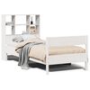 vidaXL Cama com estante sem colch&atilde;o 90x200 cm pinho maci&ccedil;o branco