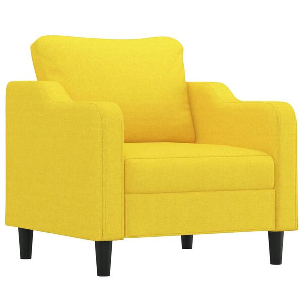 vidaXL Poltrona com apoio de p&eacute;s 60 cm tecido amarelo-claro