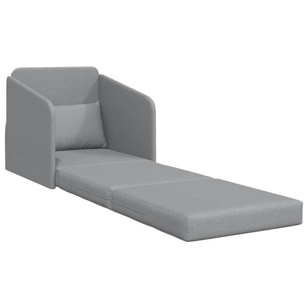 vidaXL Sof&aacute;-Cama Cinzento-claro 65 x 80 x 83 cm tecido
