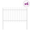 vidaXL Cerca para Jardim WOERDEN 6 unid. 10,2 x 1,2 m Branco