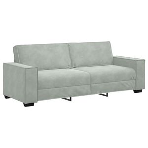 vidaXL Sof&aacute; de 3 lugares 220x78x84 cm veludo cinzento-claro