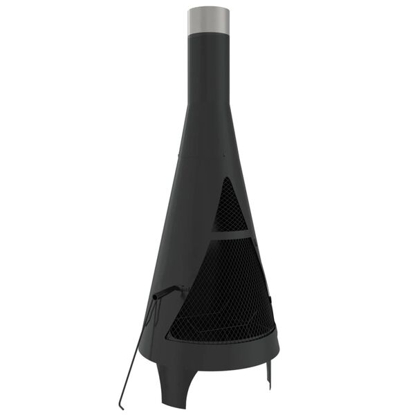 vidaXL Fogareiro de jardim com ati&ccedil;ador 45x45x122 cm a&ccedil;o