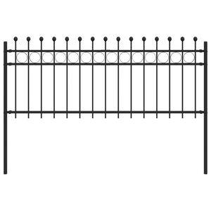 vidaXL Cerca de Anel TILBURG 200 x 80 cm A&ccedil;o revestido a p&oacute; Preto