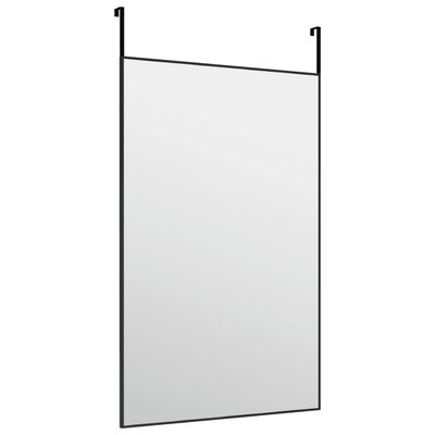 vidaXL Espelho para porta 50x80 cm vidro e alumínio preto