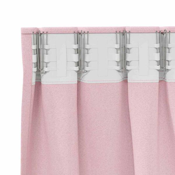 vidaXL Cortinas Blackout com Argolas 2 pcs Rosa beb&eacute; 245 x 140 cm