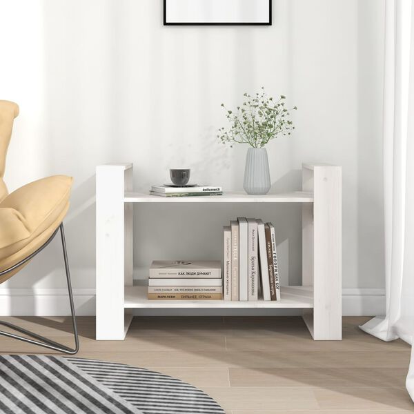 vidaXL Estante/divis&oacute;ria 80x35x56,5 cm pinho maci&ccedil;o branco