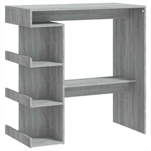 vidaXL Mesa de bar c/ prateleiras 100x50x101,5cm carvalho sonoma cinza