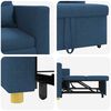 vidaXL Sof&aacute;-camas retr&aacute;til individual Azul 90 x 165 x 87 cm tecido