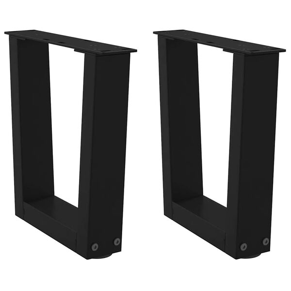 vidaXL P&eacute;s para mesa de centro em V 2 pe&ccedil;as preto 30x(30-31,3) cm a&ccedil;o