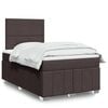 vidaXL Cama boxspring com colch&atilde;o 120x190 cm tecido castanho-escuro