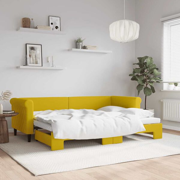 vidaXL Sof&aacute;-cama com gavet&atilde;o 80x200 cm veludo amarelo