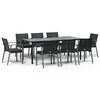 vidaXL 9 pcs conjunto de jantar p/ jardim com almofad&otilde;es vime PE e a&ccedil;o