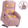 vidaXL Poltrona elevat&oacute;ria de massagens veludo rosa
