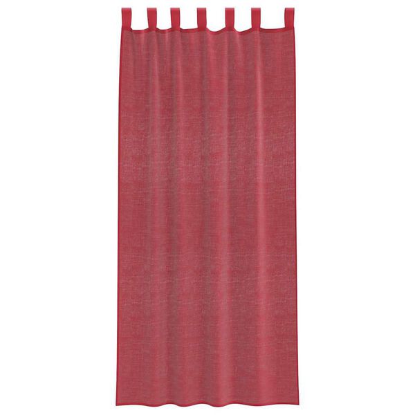 vidaXL Cortinas de voile com laços 2 pcs vermelho tinto 140x245 cm