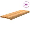 vidaXL Tapetes de escada 8 pcs 80x25x2 cm carvalho castanho-claro
