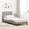 vidaXL Cama com colch&atilde;o Hanko 80x200 cm tecido cinzento-claro