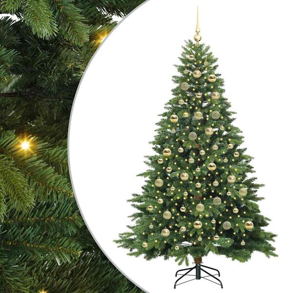 vidaXL &Aacute;rvore de Natal Artificial com 300 LEDs Verde 210 cm PE e PVC