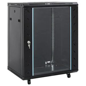 vidaXL Arm&aacute;rio de Rede com armazenamento Preto 60 x 60 x 80 cm A&ccedil;o